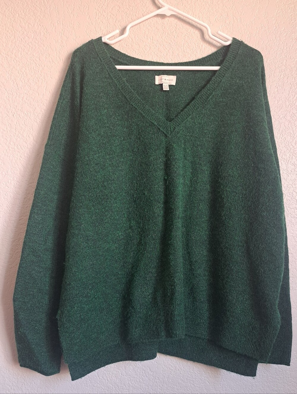 Lucky Brand Green Cozy Chunky Sweater Sizd XL